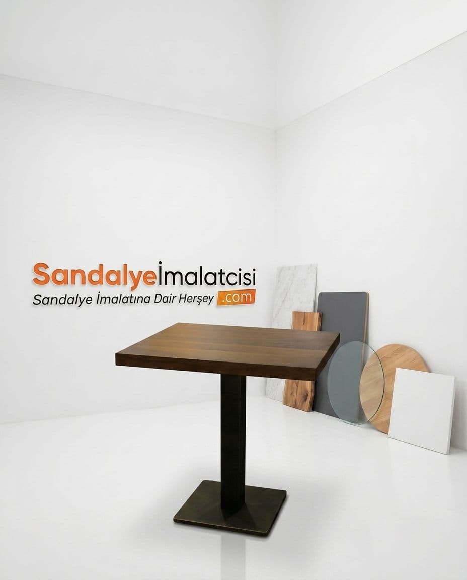 Modern Ahşap Metal Masa