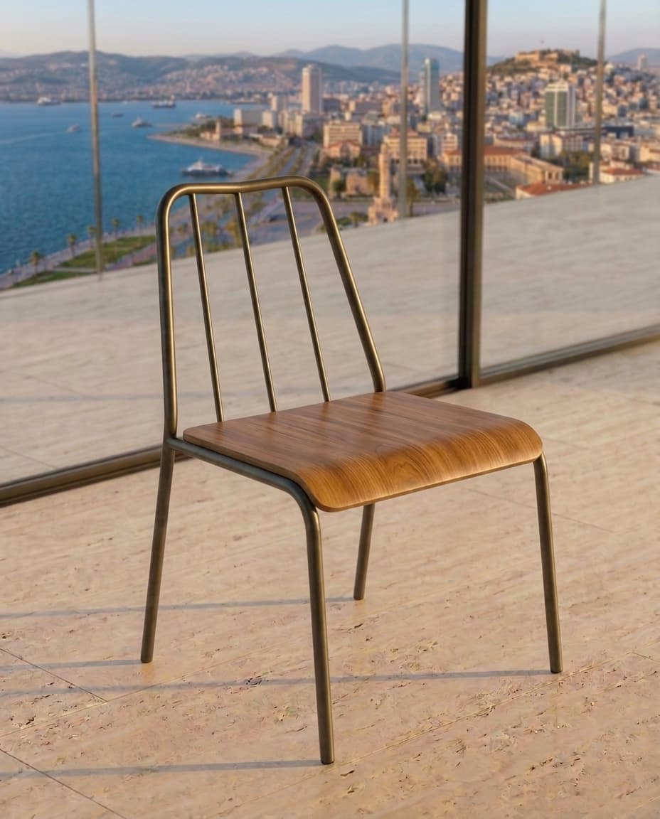 Endüstriyel Metal Ahşap Sandalye