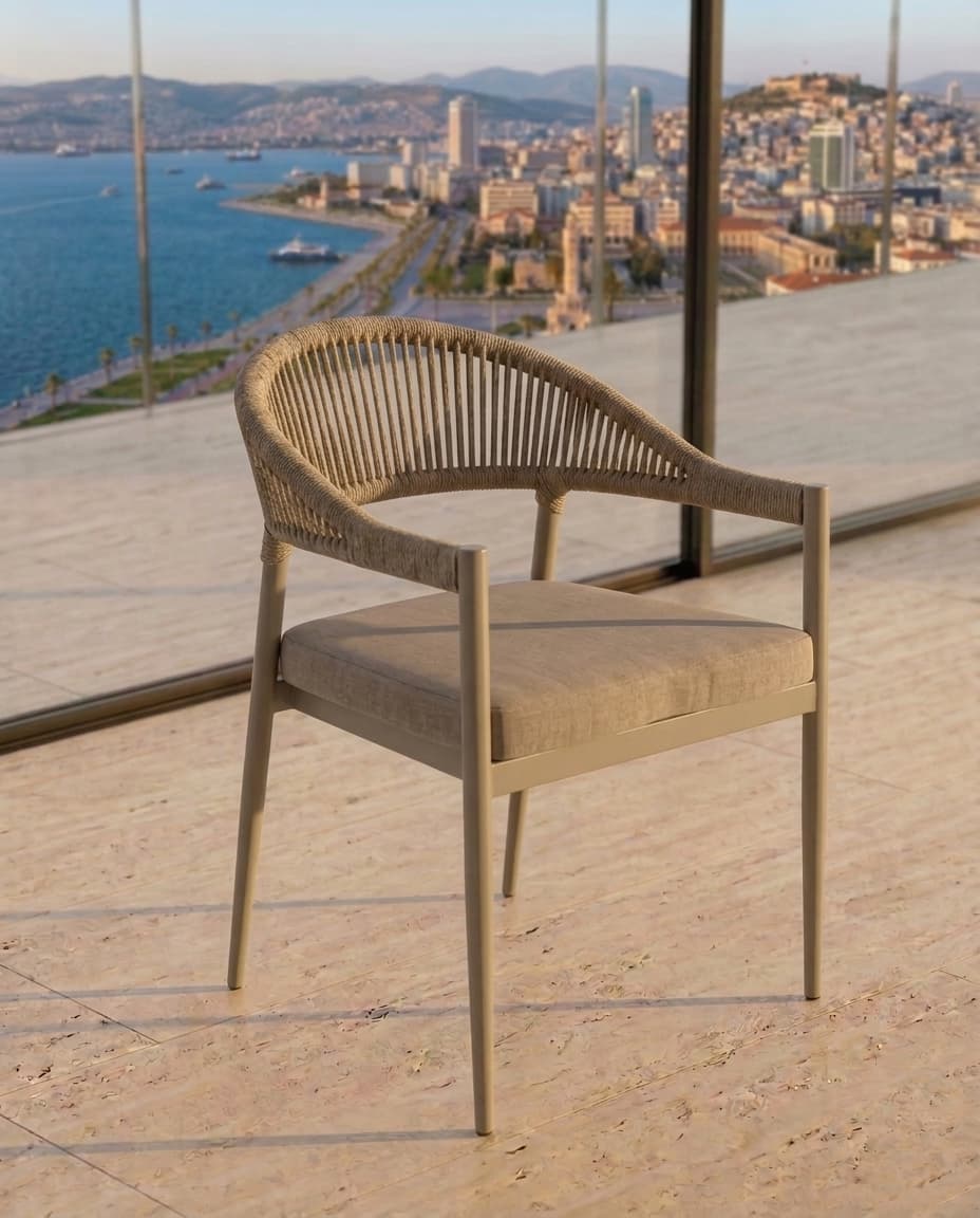 Arora Modern Alüminyum İp Örme Sandalye