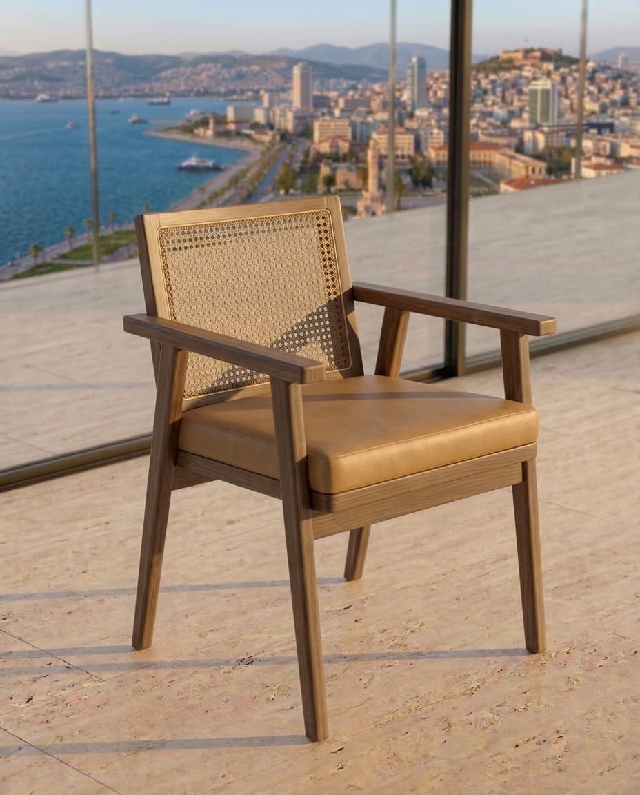 Modern Loft Ahşap Hazeranlı Sandalye