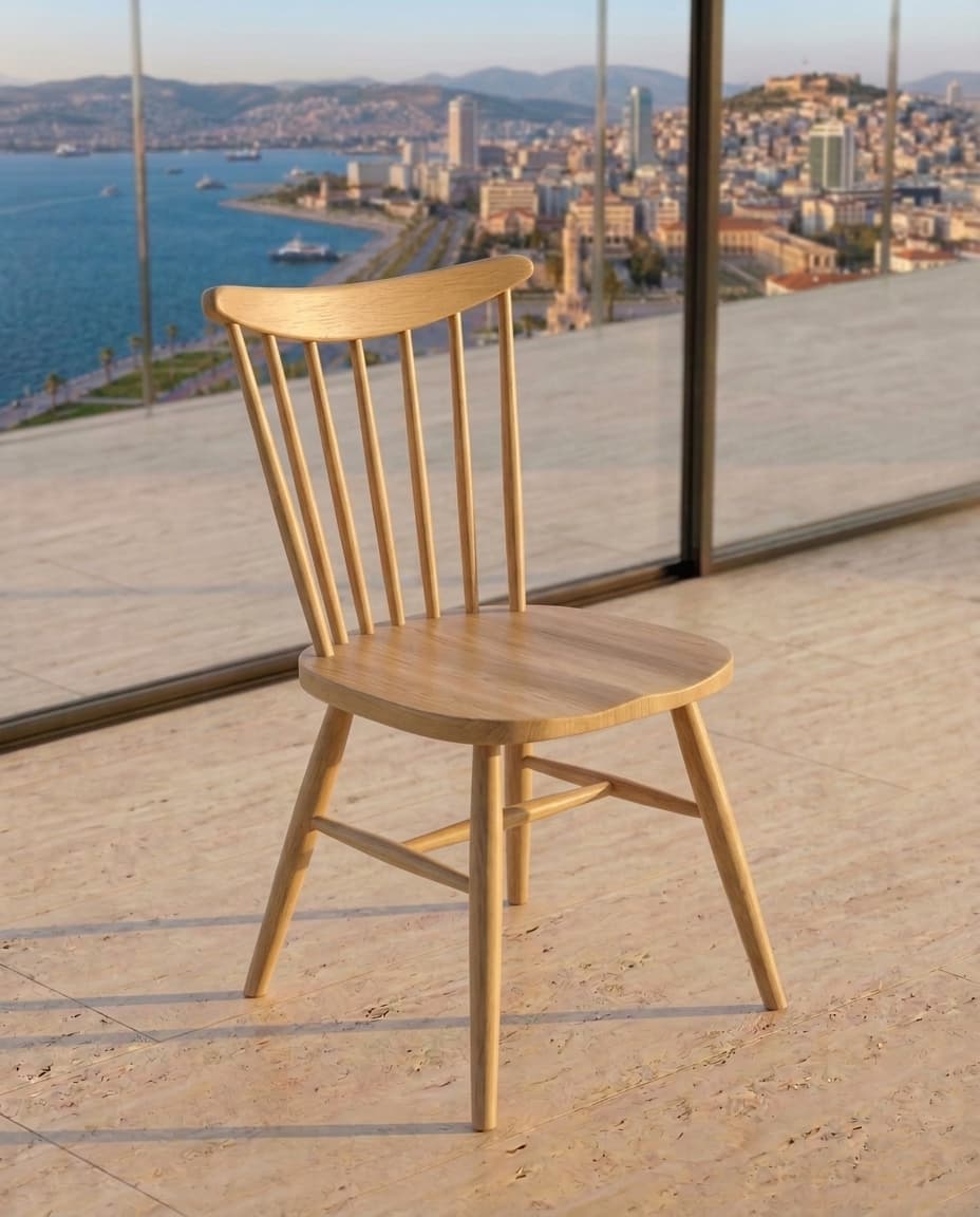 Nordik Masif Ahşap Sandalye