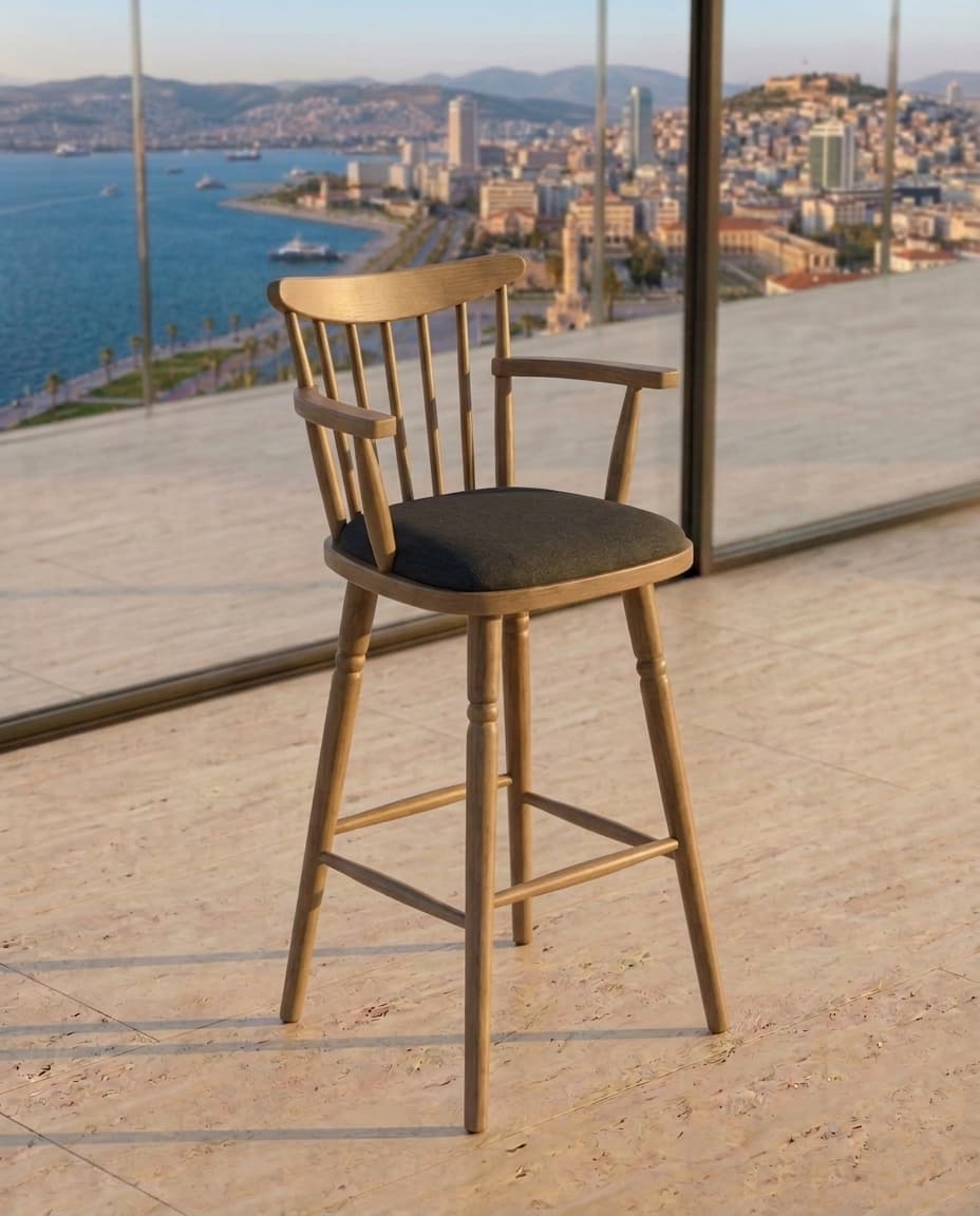 Zarif Ahşap Bistro Sandalyesi