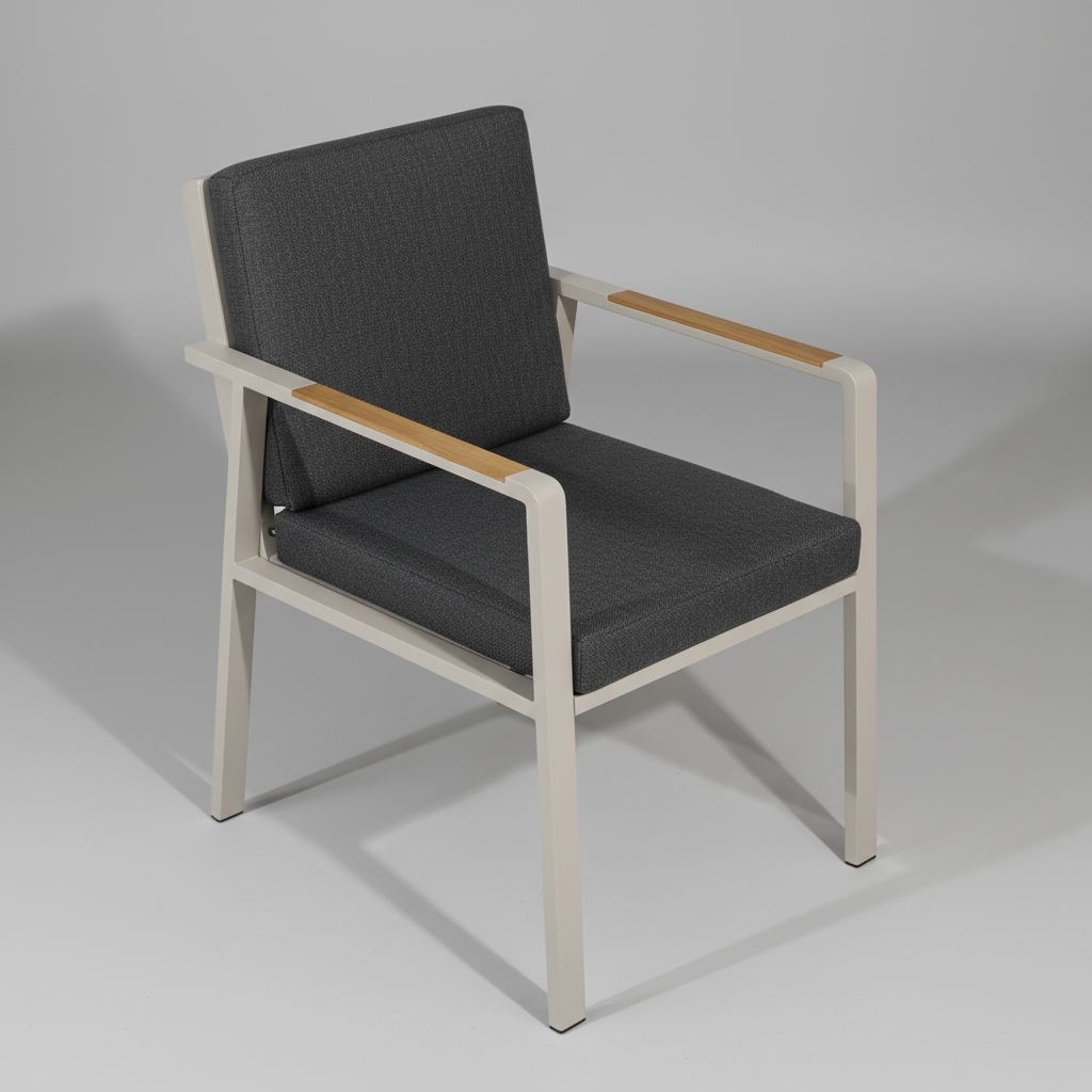 Modern Minimalist Metal Dış Mekan Sandalyesi (Kolçaklı Konfor)