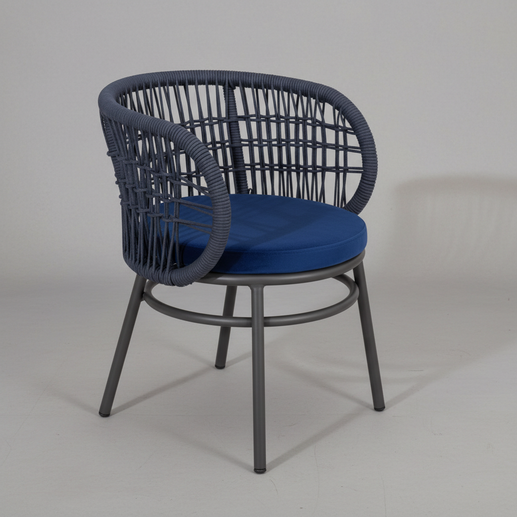 Sona Dış Mekan Serisi Koyu Gri Rattan Görünümlü Konfor Sandalyesi