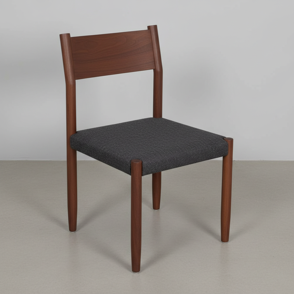 Mid-Century Modern Hasır Örgü Oturaklı Masif Ahşap Sandalye