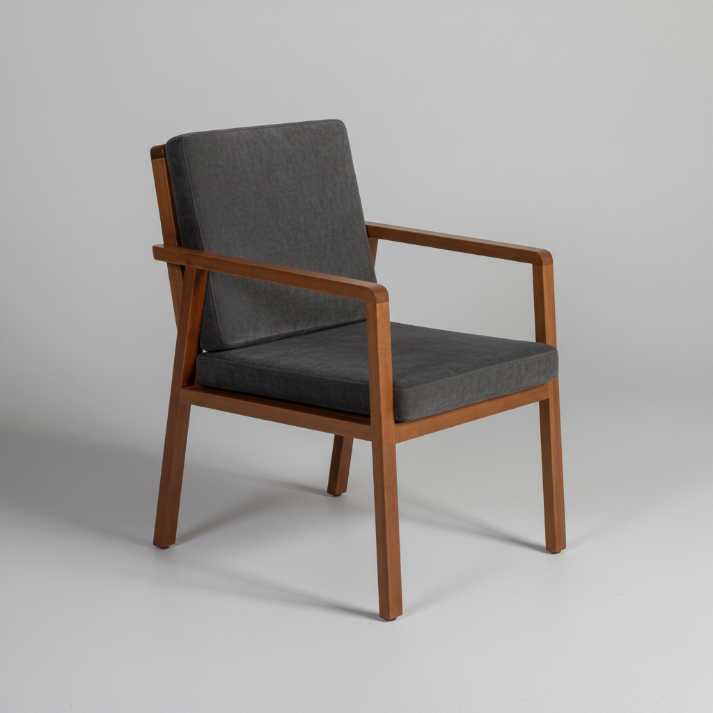 Modern Tasarım Ahşap Kasa Kolçaklı Dinlenme Sandalyesi