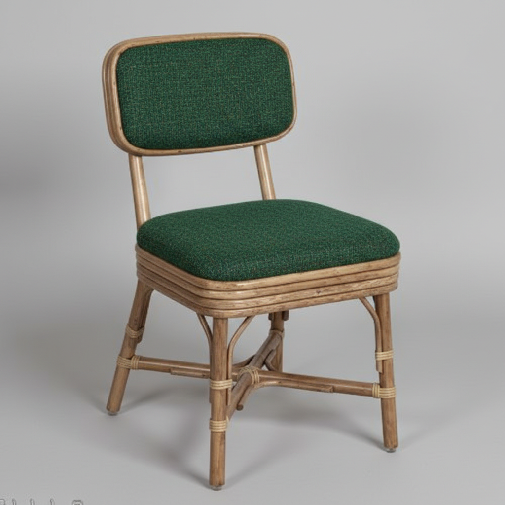 Bohem Doğal Rattan Minderli Konforlu Yemek Sandalyesi