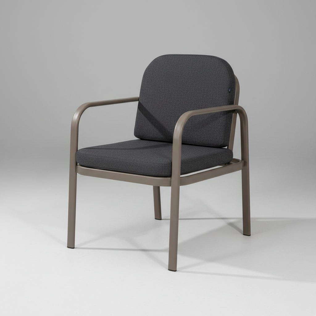 Modern Minimalist Metal Kolçaklı Dış Mekan Sandalyesi