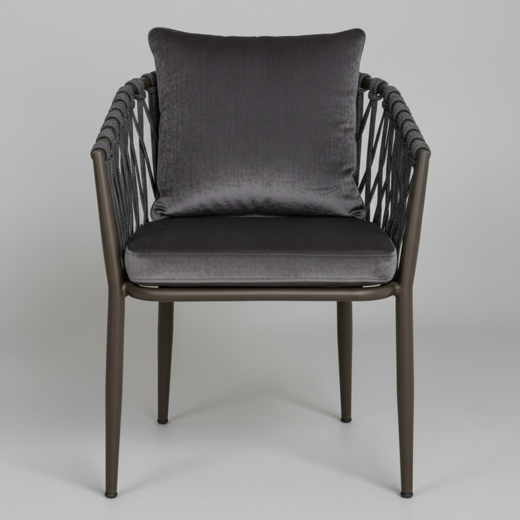 Milano Halat Örgü Lüks Dış Mekan Sandalyesi