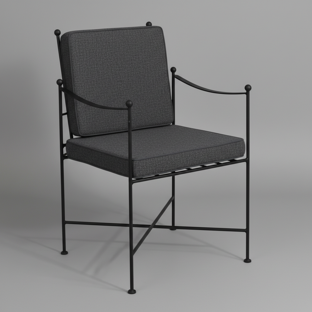 Klasik Ferforje Görünümlü Konforlu Dış Mekan Sandalyesi