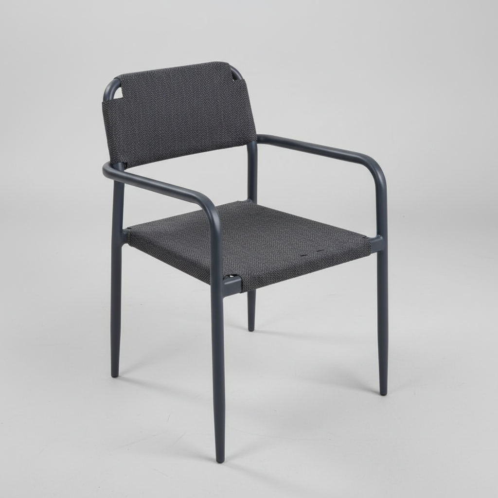 Lüks Dış Mekan Kollu Sandalye - Metal İskeletli Sentetik Rattan