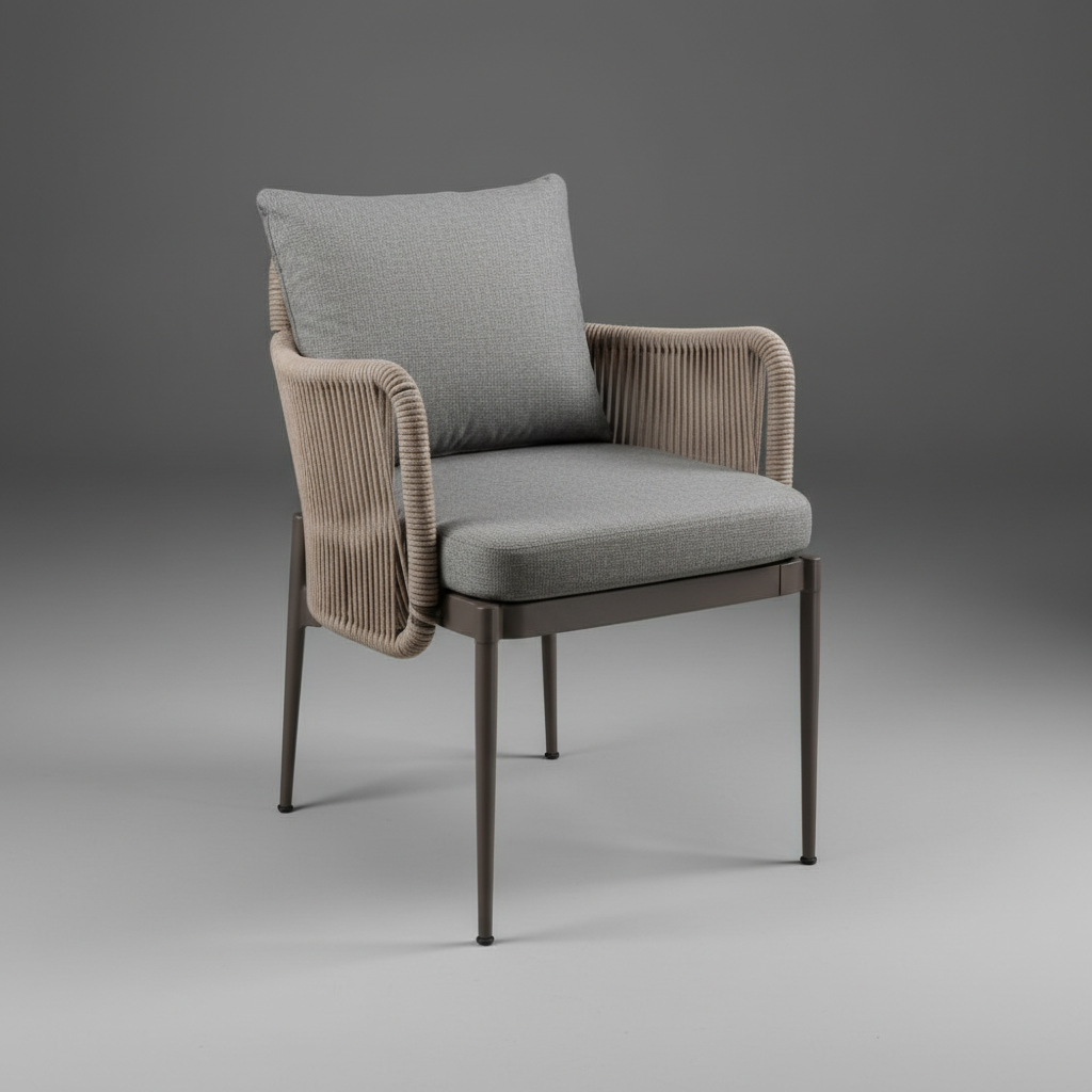 Lüks Örgü İp Detaylı Dış Mekan Sandalyesi - Konfor Serisi