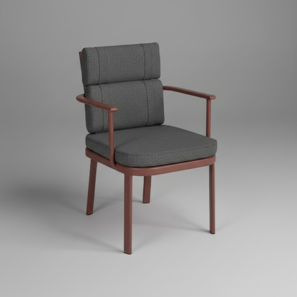 Minimalist Tasarım Kollu Yemek ve Yaşam Sandalyesi (Şeftali Tonları)