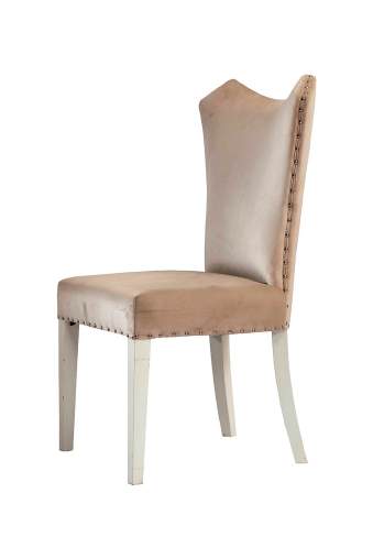 Lüks Çivi Detaylı Yüksek Sırt Yemek Sandalyesi