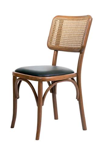 Retro Hasır Sırtlı Ahşap Sandalye