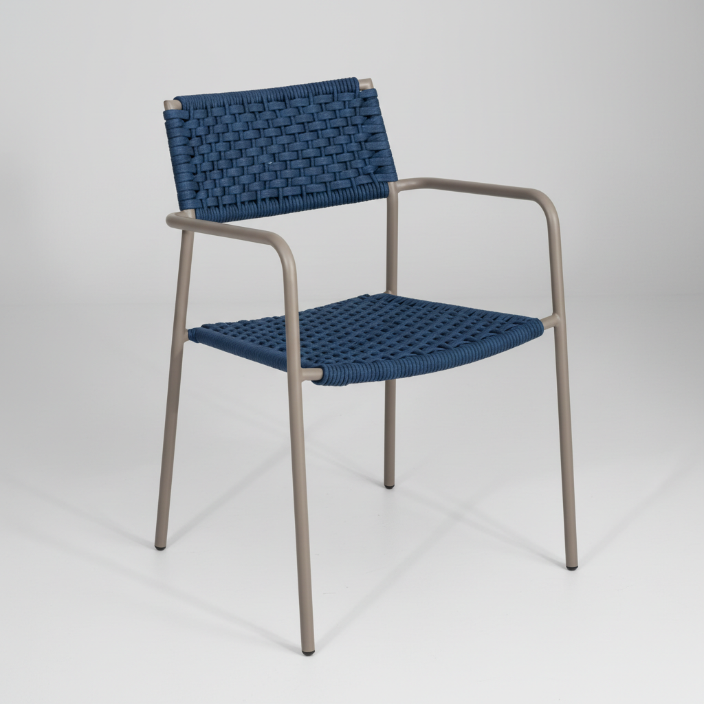 Lina Kollu Örme Metal Sandalye