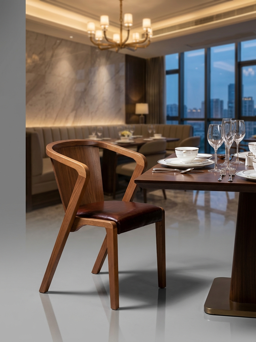 Riva Kollu Ahşap Sandalye