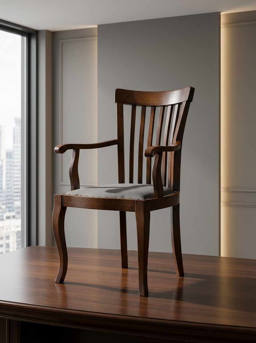 Estelle Kollu Ahşap Kumaş Sandalye