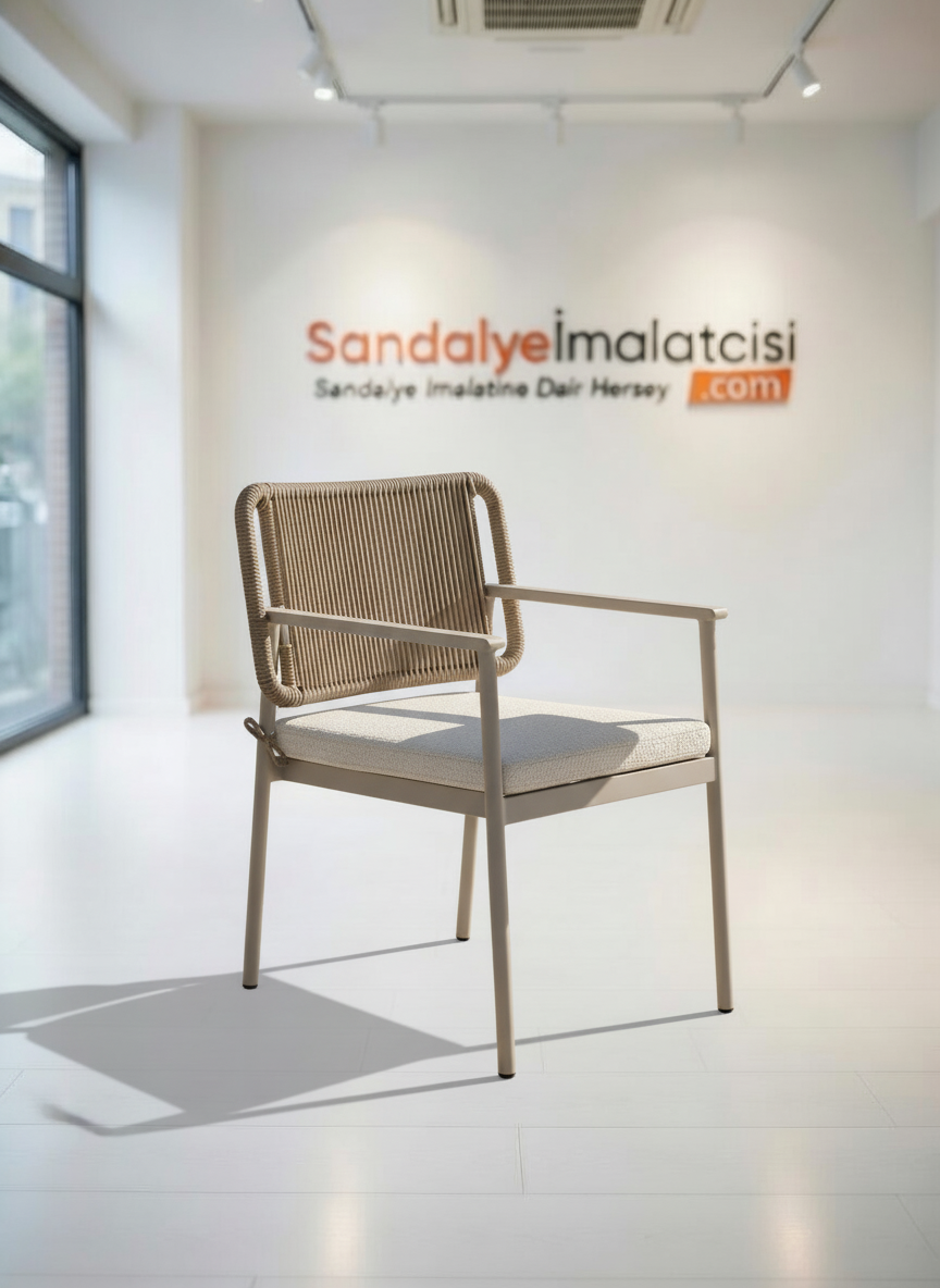 Iris Kollu Örme Metal Sandalye