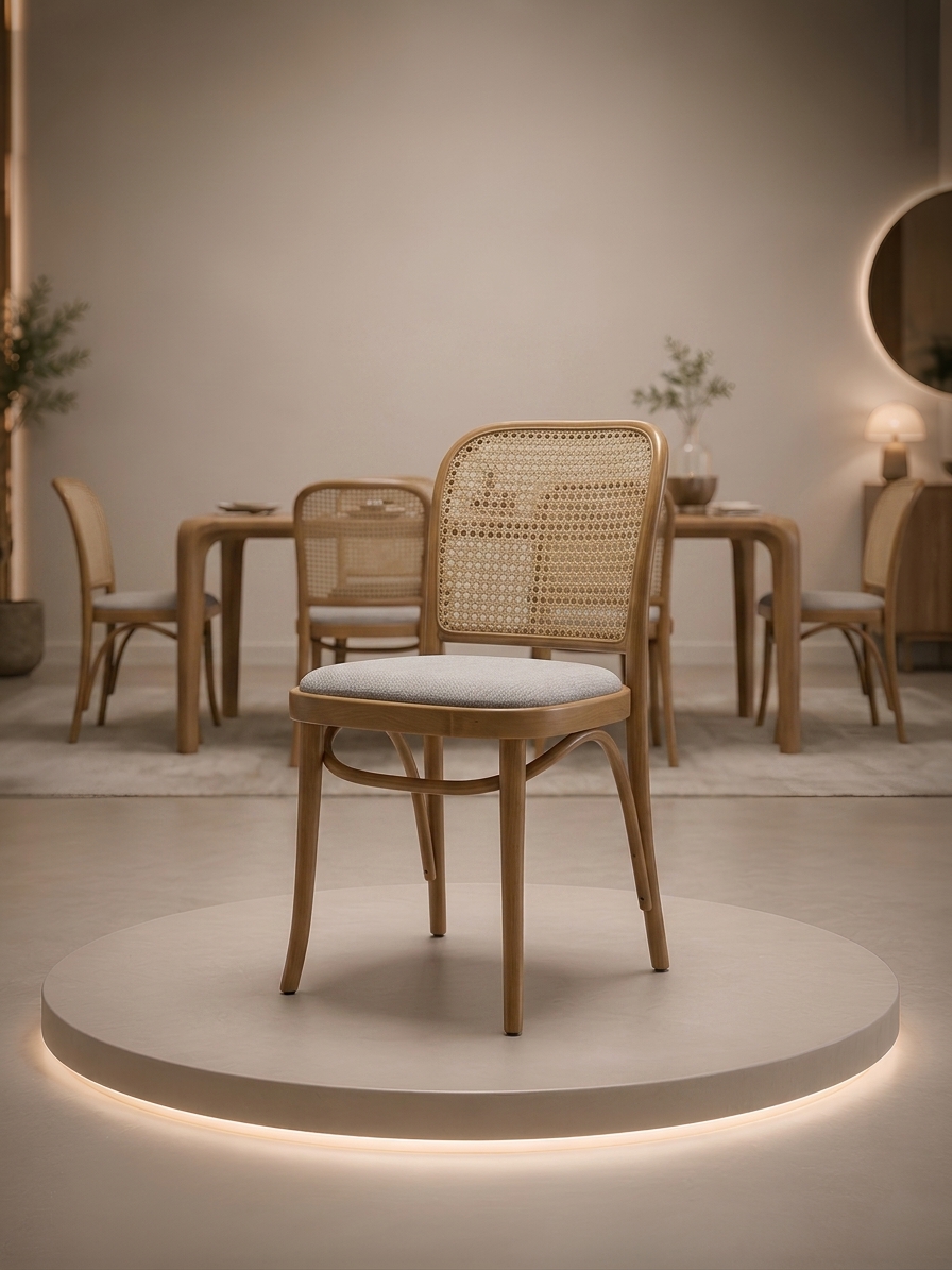 Thonet Masif Ahşap Hazeranlı Sandalye
