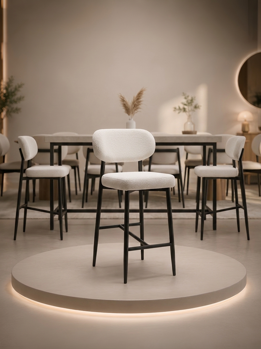Modern Metal İskeletli Bar Sandalyesi