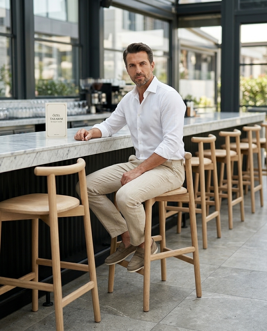 Zeta Ahşap Bar Taburesi