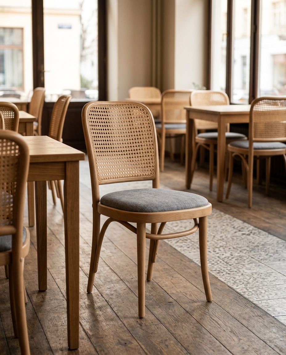 Thonet Masif Ahşap Hazeranlı Sandalye