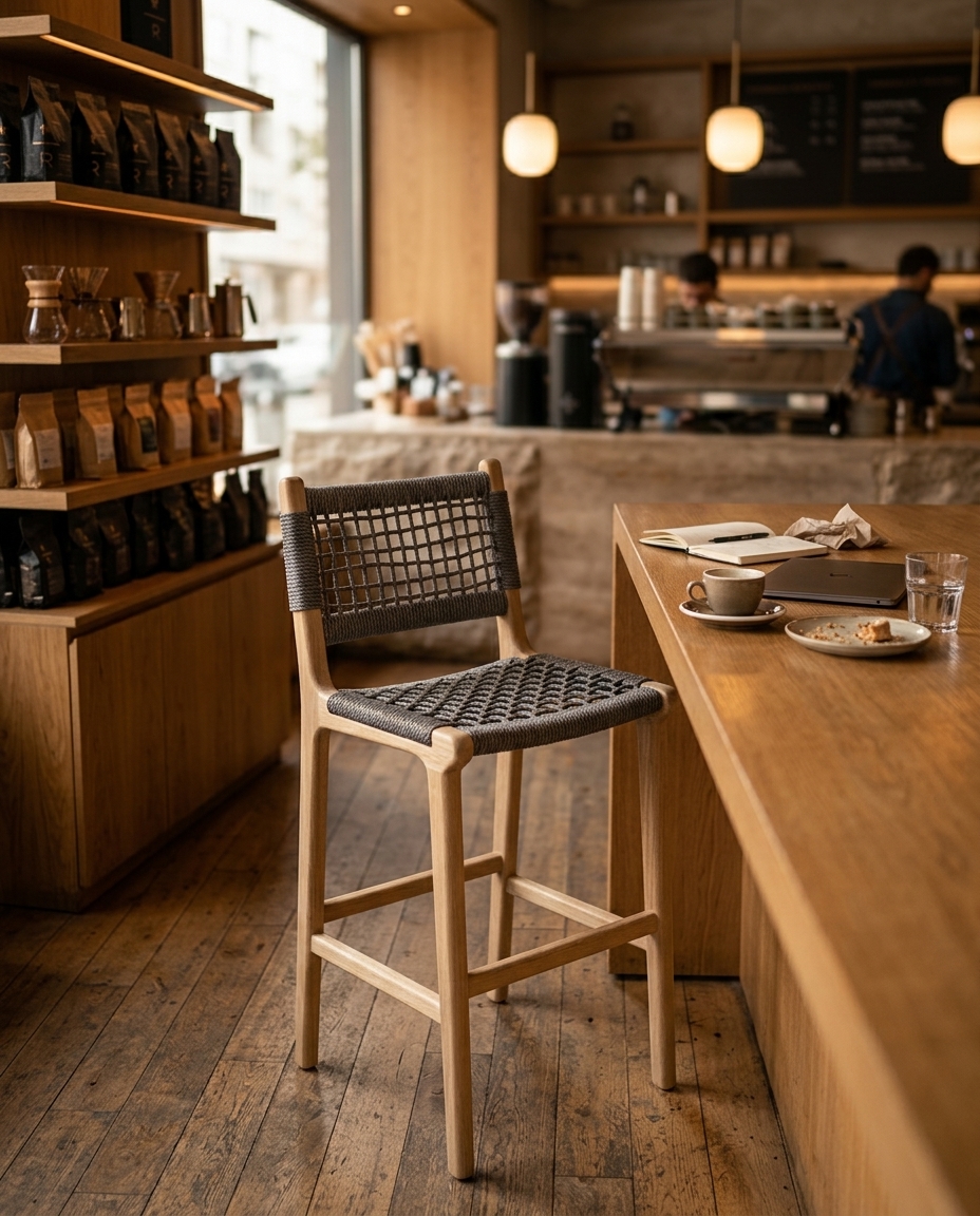 Astra Ahşap Örme Bistro Sandalyesi
